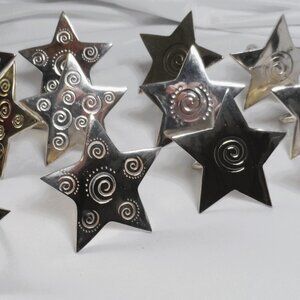 Silverplated Star-shaped Napkin Ring Holders X12 by Pier 1
